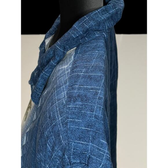 Island Shores Palm Tree Hawaiian Shirt XL Blue Rayon Tropical Aloha Vacation - Picture 7 of 11